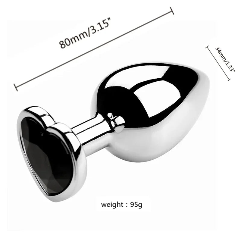 PU Diamond-Tip Metal Plug Set (S, M & L) – Sleek Weighty Anal Beginners’ Kit