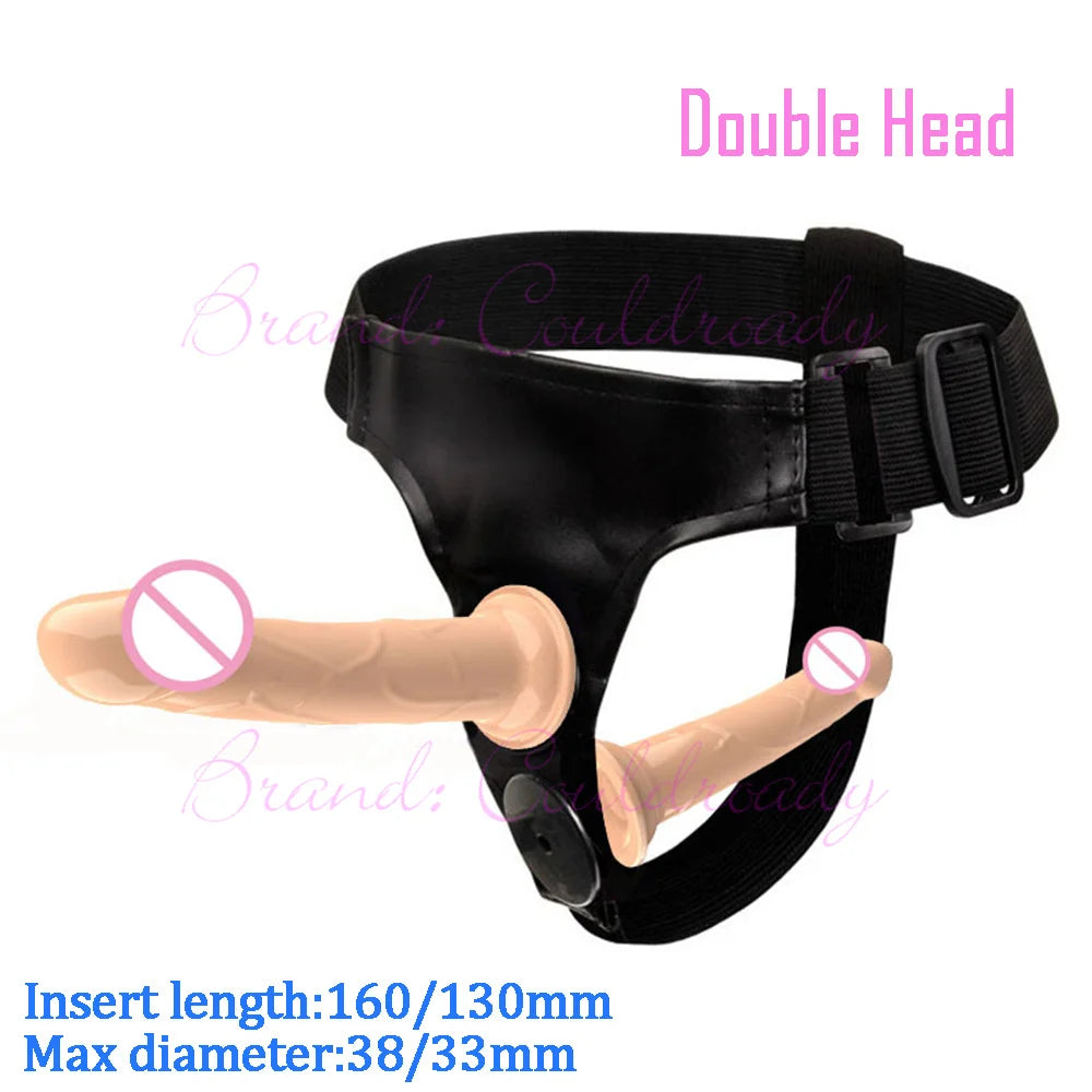 Dual‑Ended Strap‑On Harness with Double Dildo – Ultra‑Elastic Belt & Soft Dildos