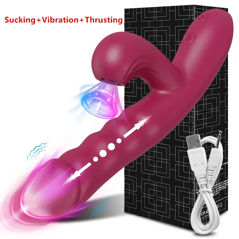 Thrust & Suck Power Vibrator – Dual Action Clit & G‑Spot Thrill Machine