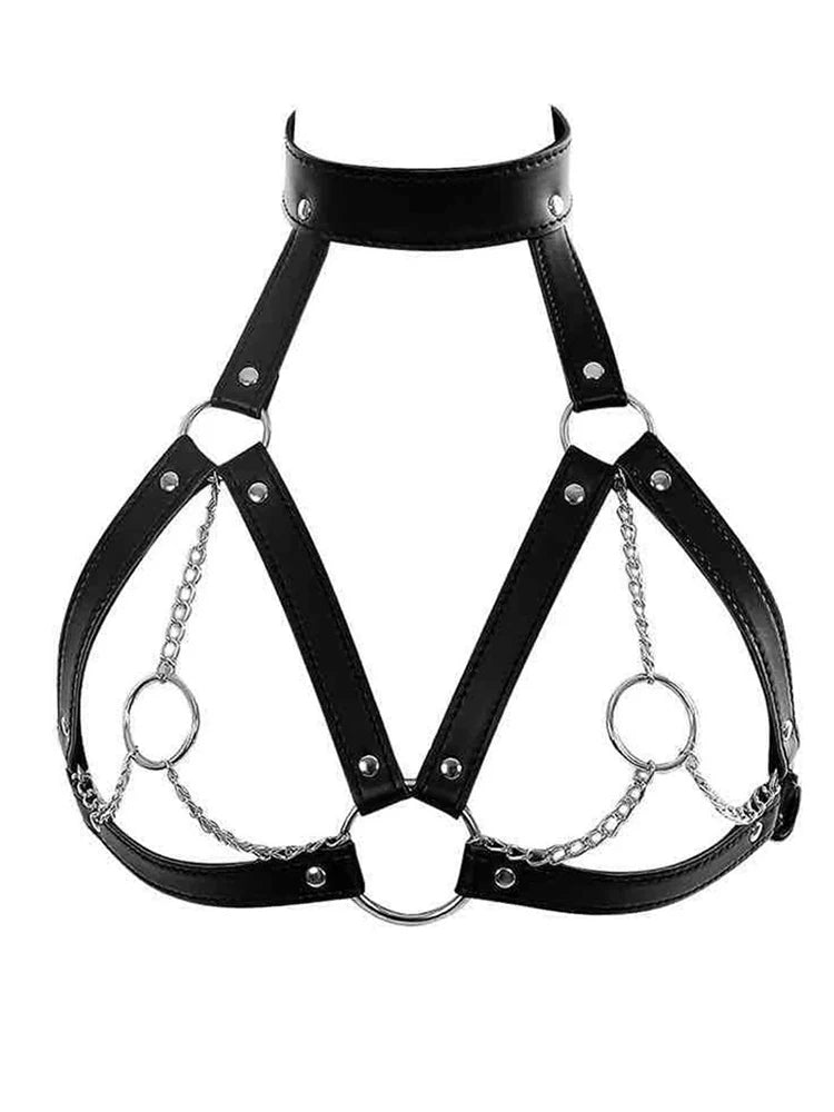 Strappy Gothic Harness Belt – Adjustable Chest & Waist Bondage Lingerie