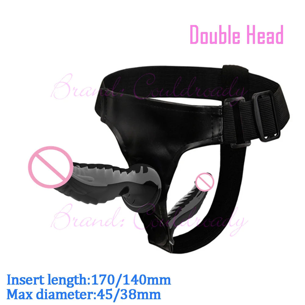 Dual‑Ended Strap‑On Harness with Double Dildo – Ultra‑Elastic Belt & Soft Dildos