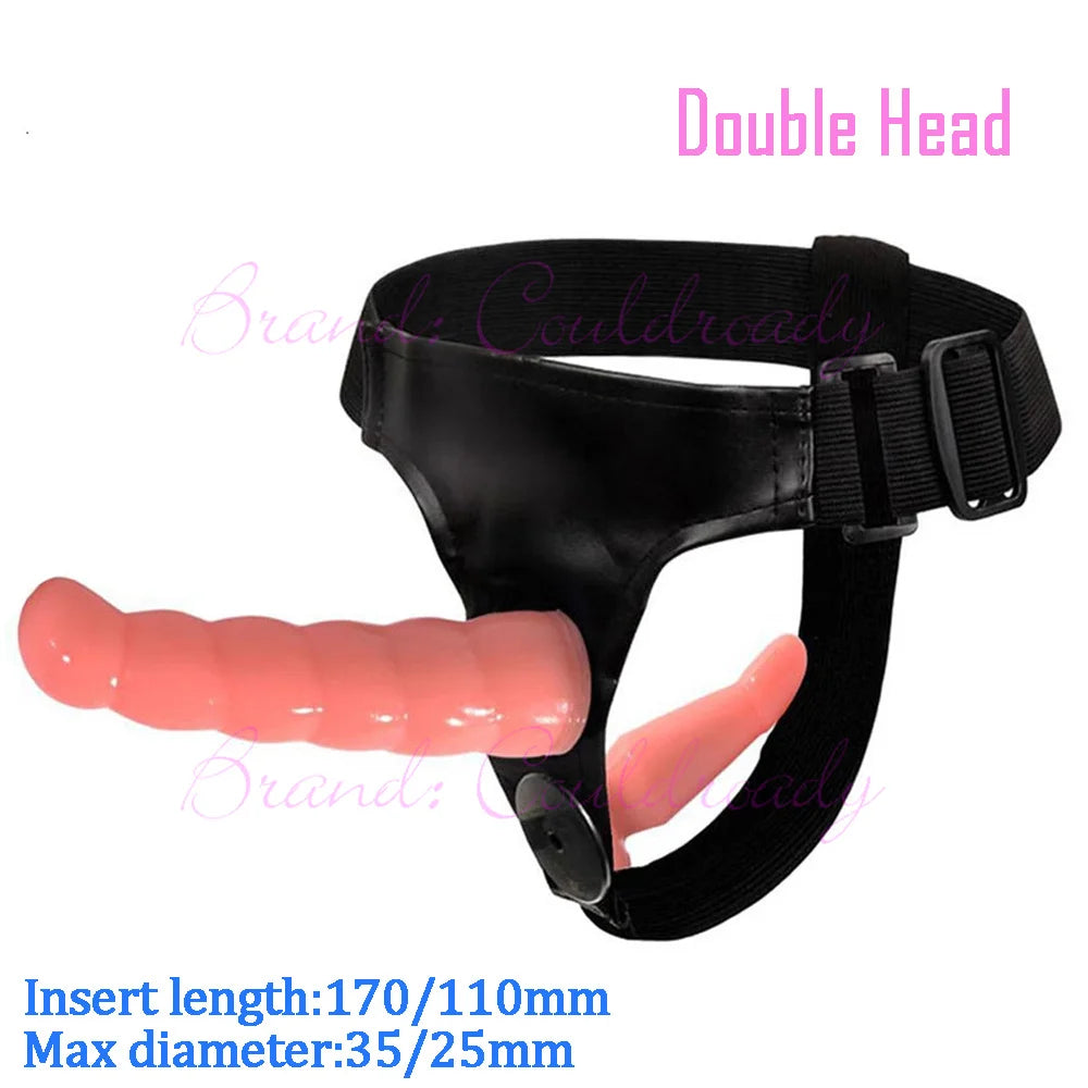 Dual‑Ended Strap‑On Harness with Double Dildo – Ultra‑Elastic Belt & Soft Dildos