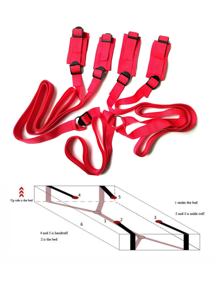 Complete Bondage Kit – Collar, Cuffs, Rope, Blindfold & Whip Set