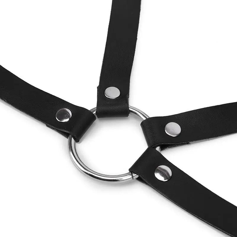Strappy Gothic Harness Belt – Adjustable Chest & Waist Bondage Lingerie