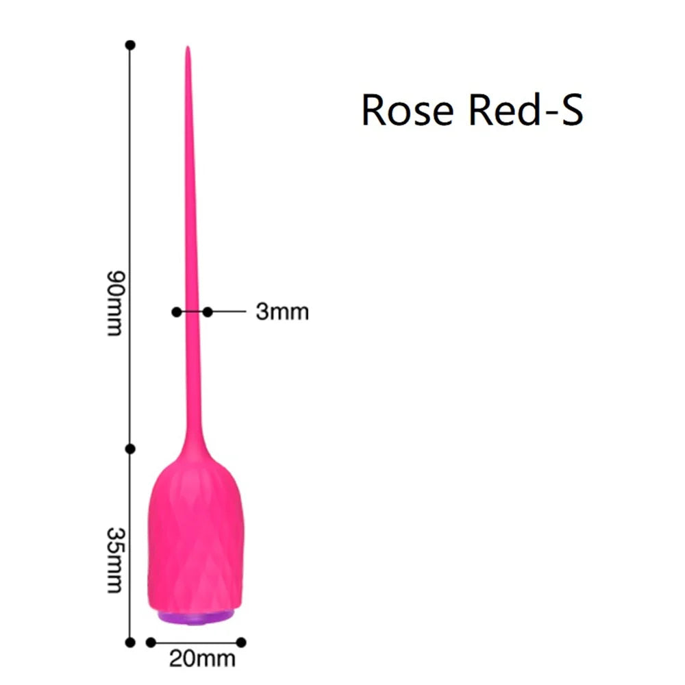 Electric Urethral Catheter Vibrator – Long Silicone Penis Plug for Prostate & Urethra Stimulation