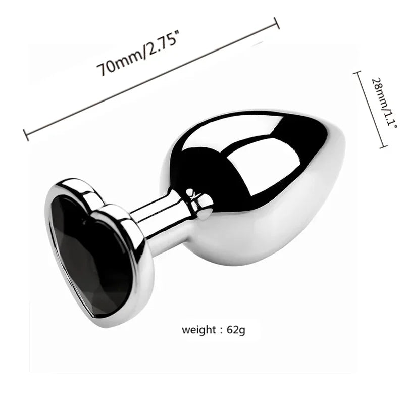 PU Diamond-Tip Metal Plug Set (S, M & L) – Sleek Weighty Anal Beginners’ Kit