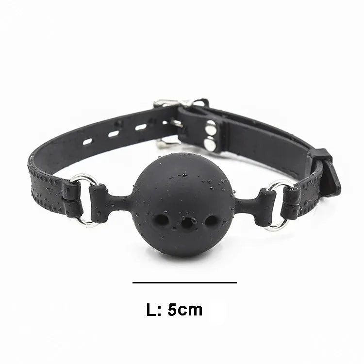 3‑Size Silicone Open‑Mouth Ball Gag – Adjustable Bondage Gag Set