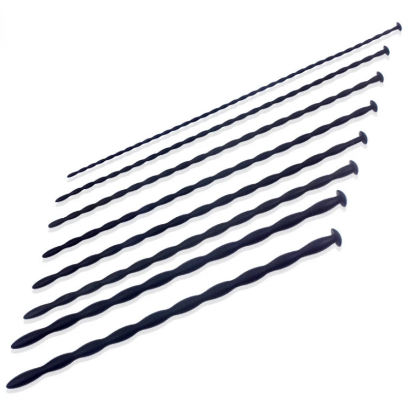 Soft Silicone Urethral Dilator – 8-Size Horse‑Eye Penis & Urethra Plug Set