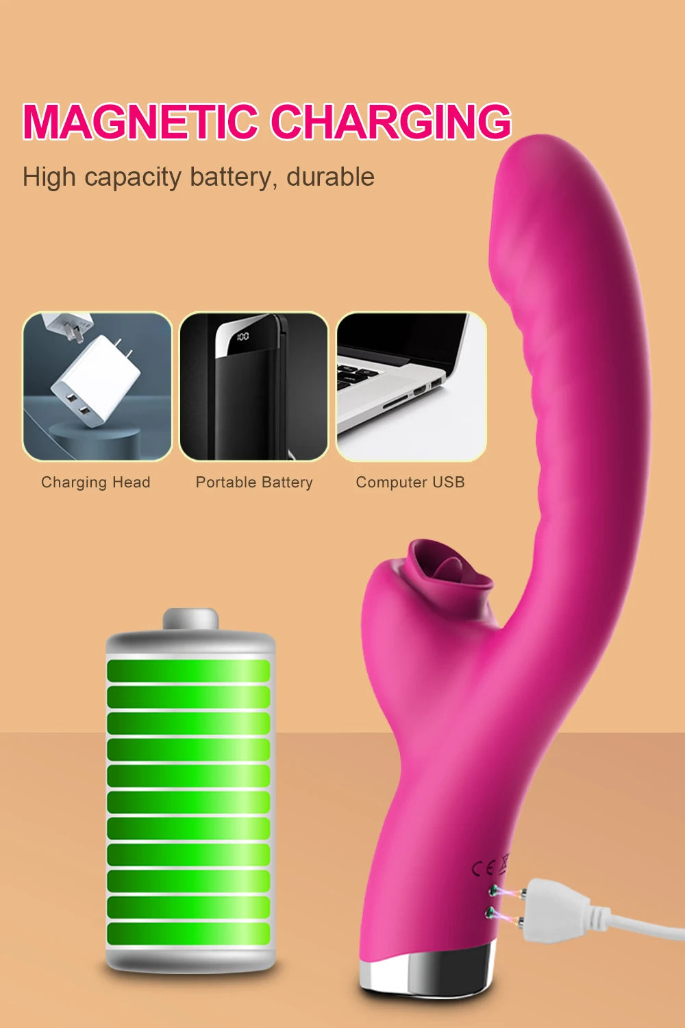 Tongue‑Licking 2‑in‑1 Vibrator – 20‑Speed Clit & G‑Spot Licker