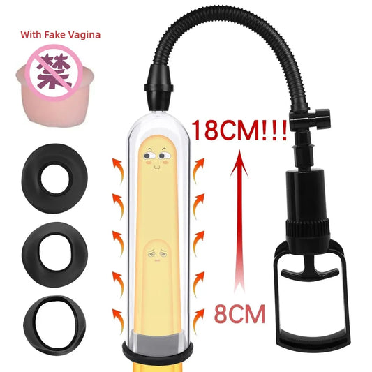 Adjustable Penis Vacuum Pump & Extender – Safe Suction Vacuum Ring Kit