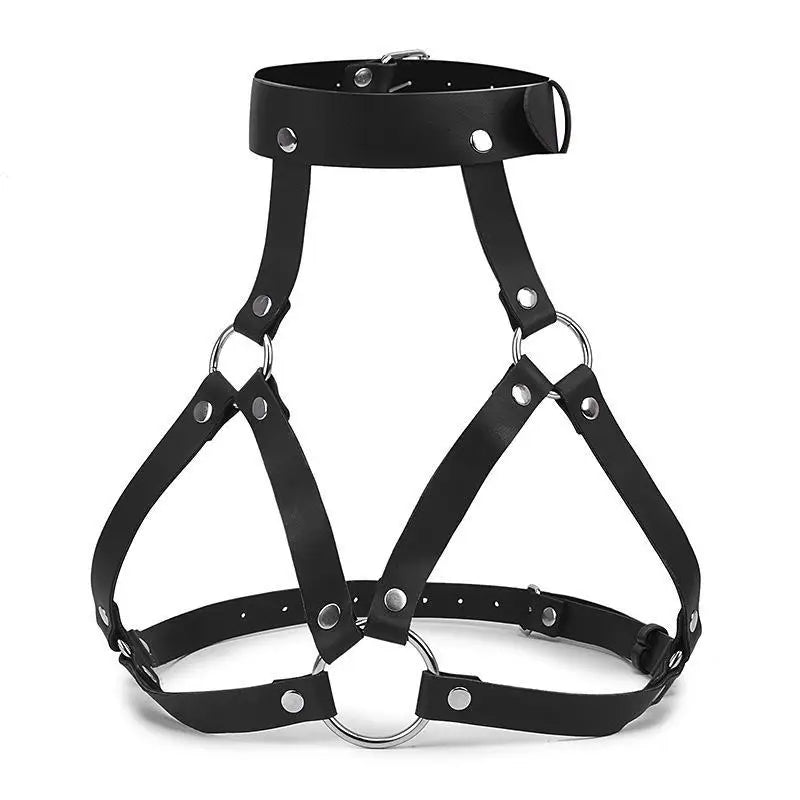 Strappy Gothic Harness Belt – Adjustable Chest & Waist Bondage Lingerie