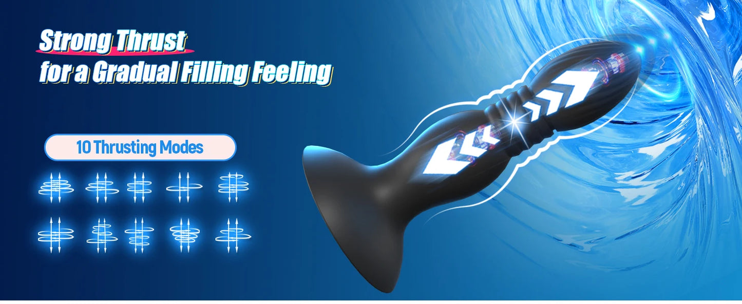 Heseks Remote-Control Suction & Thrust Prostate Massager – Wireless Butt Plug for Couples Play