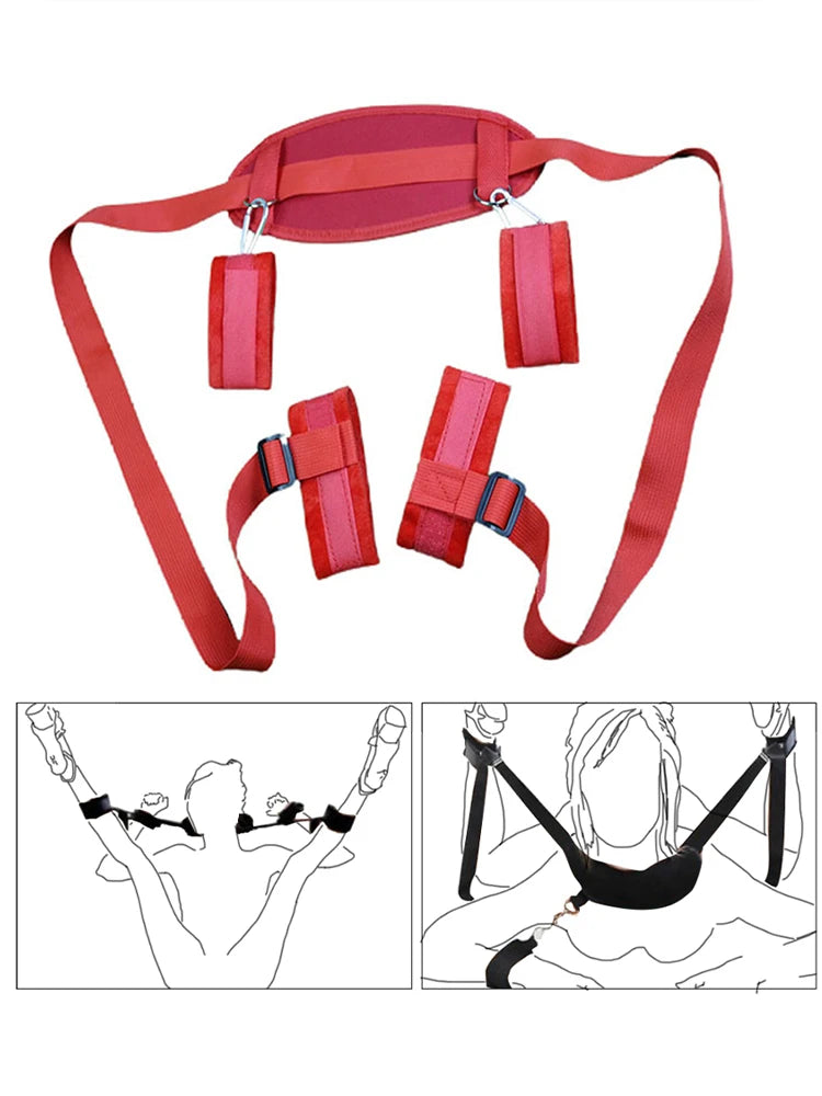 Complete Bondage Kit – Collar, Cuffs, Rope, Blindfold & Whip Set