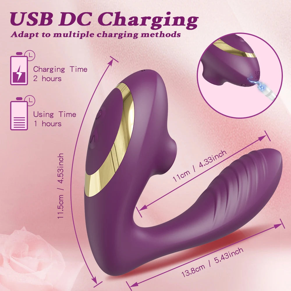 Air-Suction Vibrator – Clit & Nipple Vacuum Stimulator with Vagina Suck