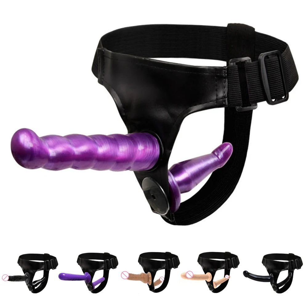 Dual‑Ended Strap‑On Harness with Double Dildo – Ultra‑Elastic Belt & Soft Dildos