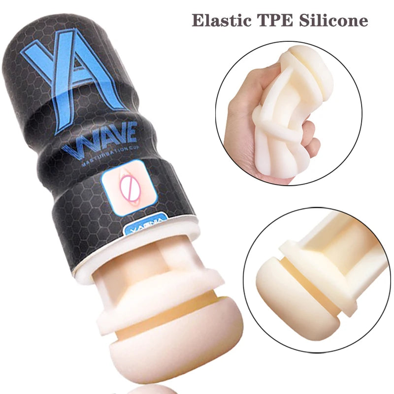 Wave Suction Masturbation Cup – Realistic Blowjob & Pocket Pussy Massager