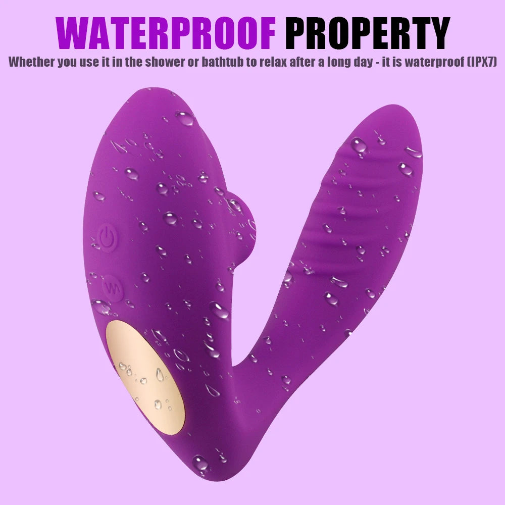 Bluetooth 20‑Mode Suction Vibrator – Wearable App-Controlled Clit & G‑Spot Sucker
