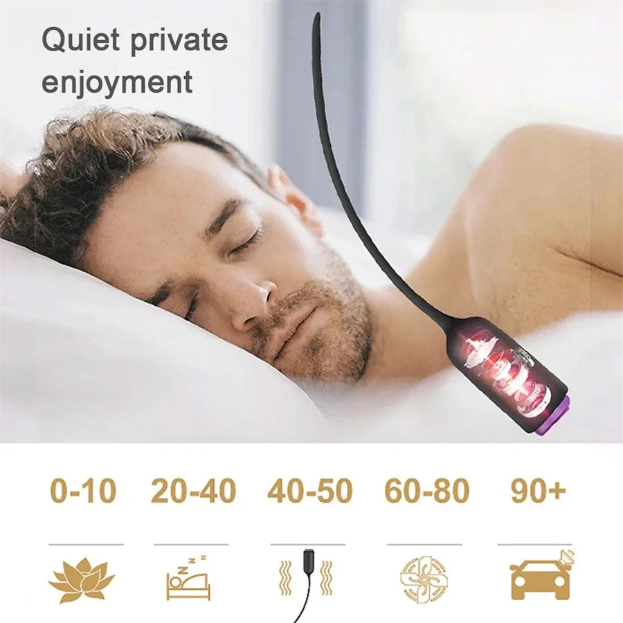 Electric Urethral Catheter Vibrator – Long Silicone Penis Plug for Prostate & Urethra Stimulation