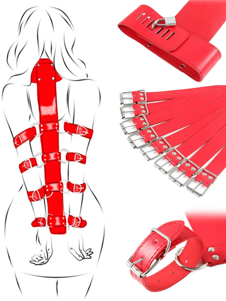Complete Bondage Kit – Collar, Cuffs, Rope, Blindfold & Whip Set