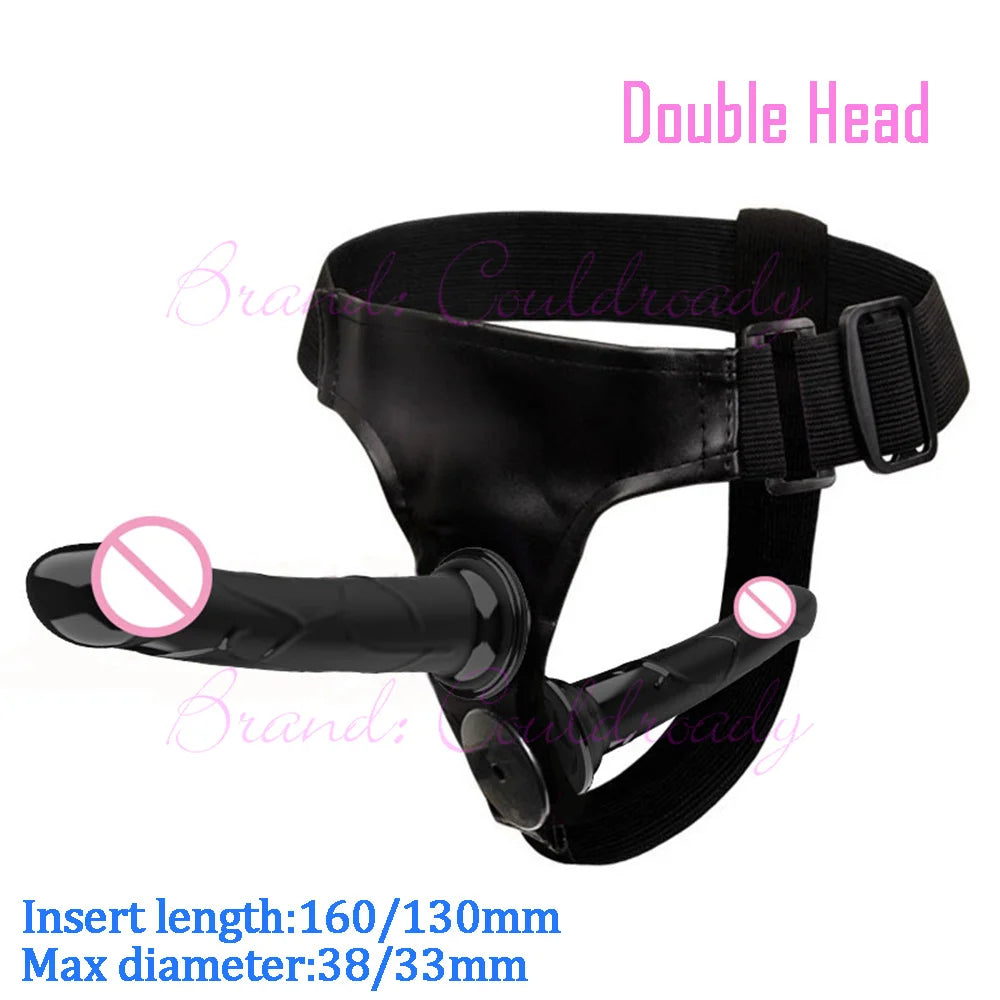 Dual‑Ended Strap‑On Harness with Double Dildo – Ultra‑Elastic Belt & Soft Dildos