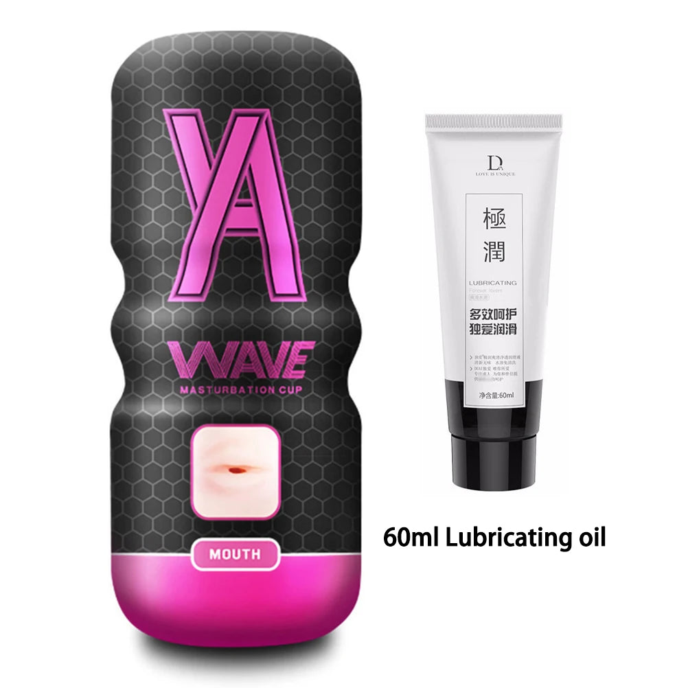 Wave Suction Masturbation Cup – Realistic Blowjob & Pocket Pussy Massager