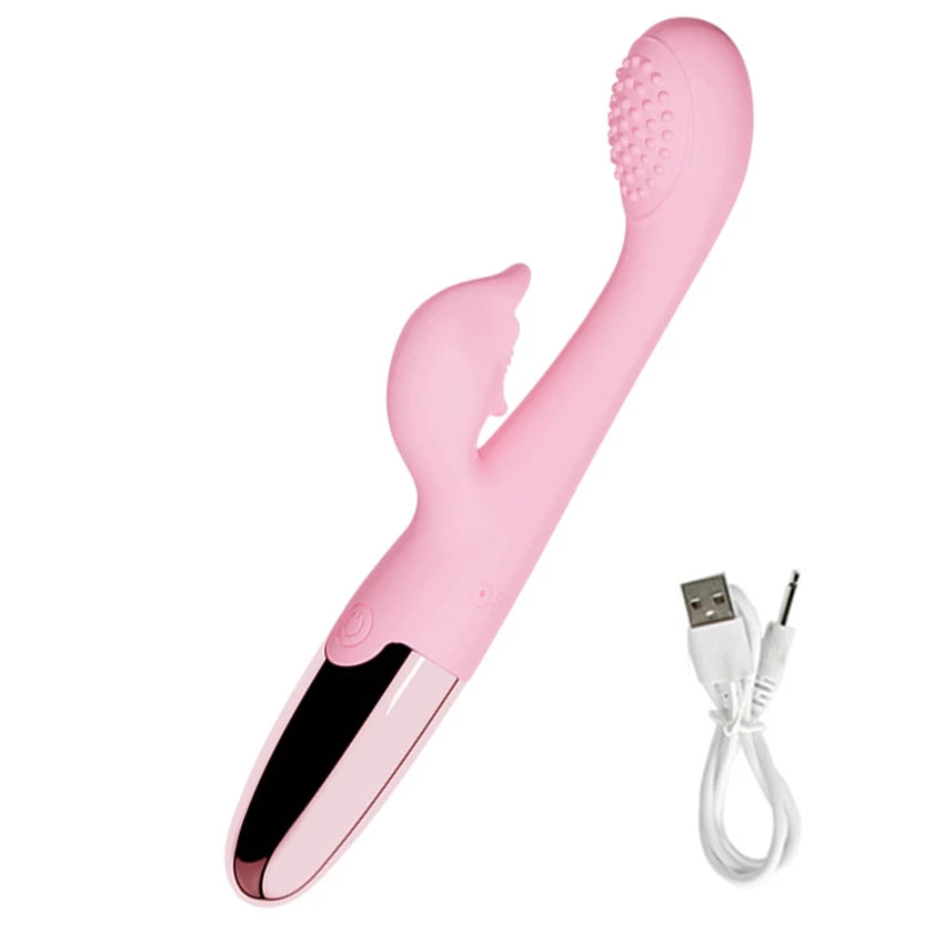 3-in-1 Rabbit Vibrator with Dildo, Clit Massager & Anal Beads – Multi-Stimulation G-Spot Sex Toy for Women