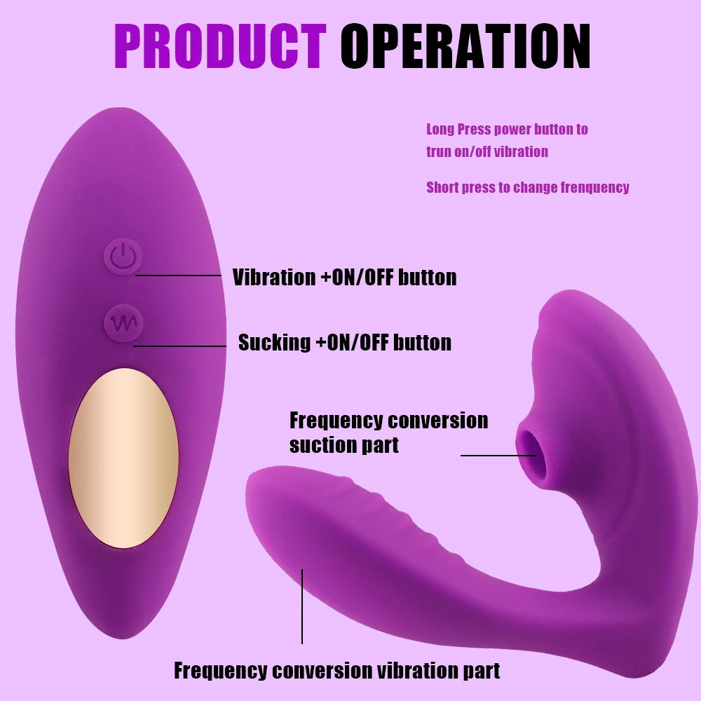 Bluetooth 20‑Mode Suction Vibrator – Wearable App-Controlled Clit & G‑Spot Sucker