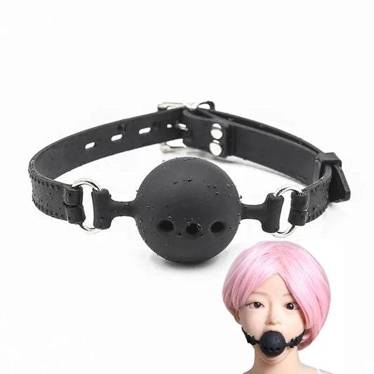 3‑Size Silicone Open‑Mouth Ball Gag – Adjustable Bondage Gag Set