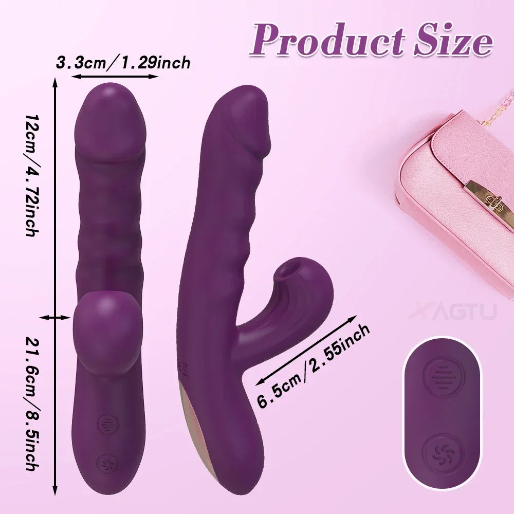 Thrust & Suck Power Vibrator – Dual Action Clit & G‑Spot Thrill Machine