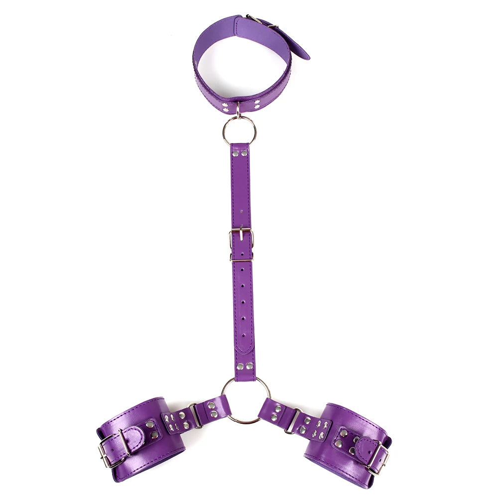 Neck‑to‑Wrist Restraint Kit – Adjustable Bondage Collar & Arm Restraints