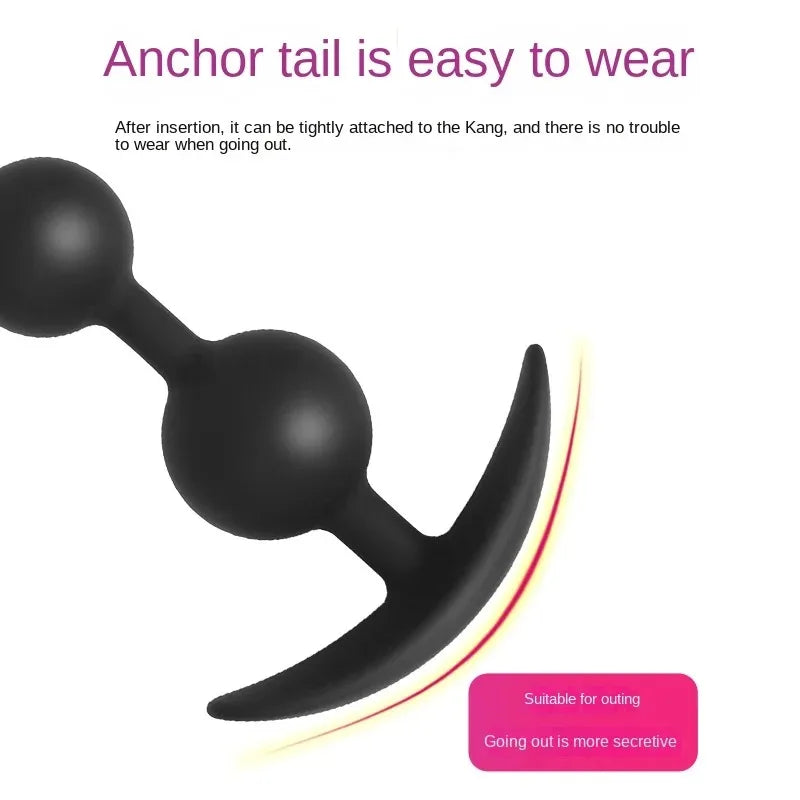 Silicone Large Anal Plug with Beads – Prostate & Anus Massager for Couples