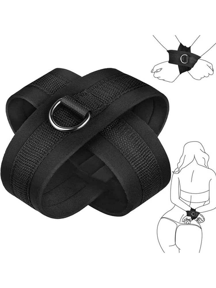 Complete Bondage Kit – Collar, Cuffs, Rope, Blindfold & Whip Set