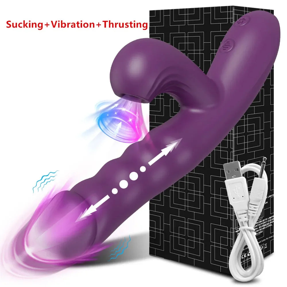 Thrust & Suck Power Vibrator – Dual Action Clit & G‑Spot Thrill Machine