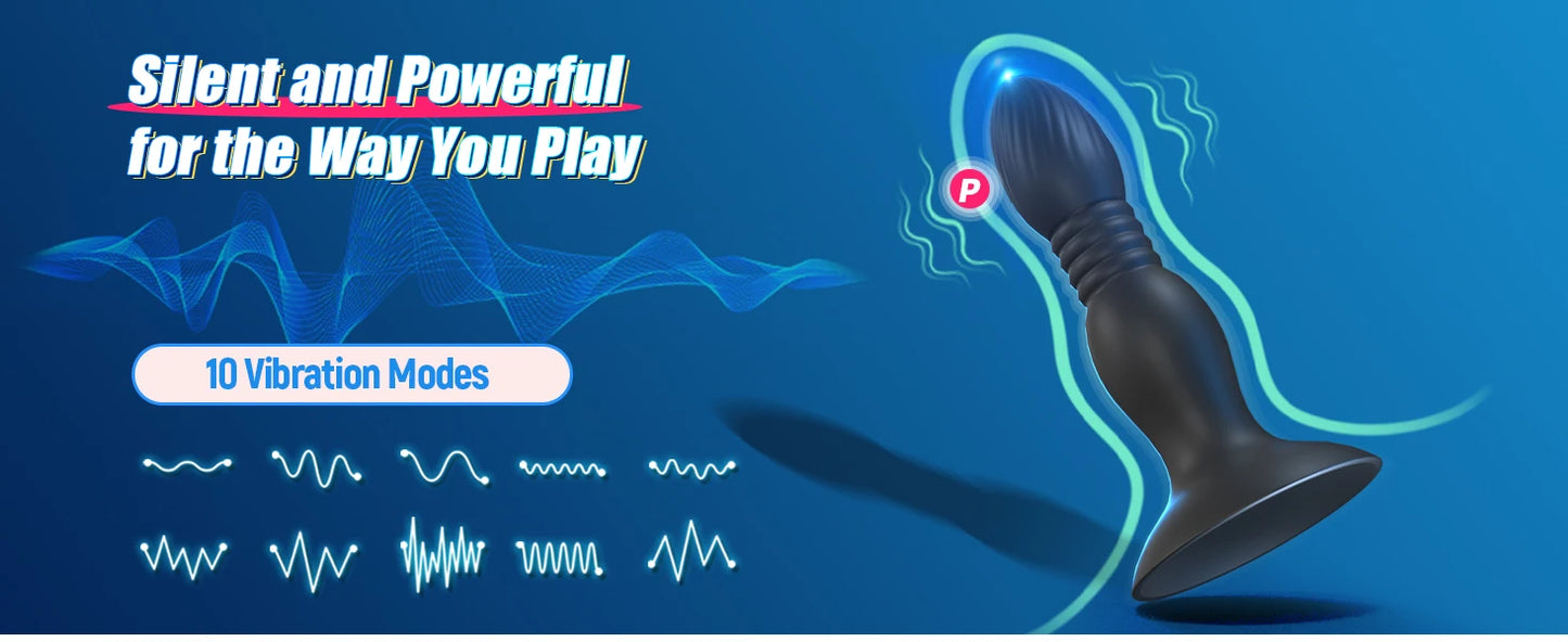 Heseks Remote-Control Suction & Thrust Prostate Massager – Wireless Butt Plug for Couples Play