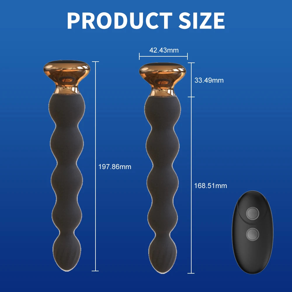10‑Speed Remote Anal Beads & Prostate Vibrator – Wireless USB‑Rechargeable Butt Plug