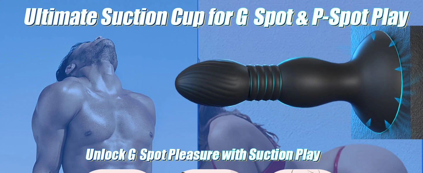 Heseks Remote-Control Suction & Thrust Prostate Massager – Wireless Butt Plug for Couples Play