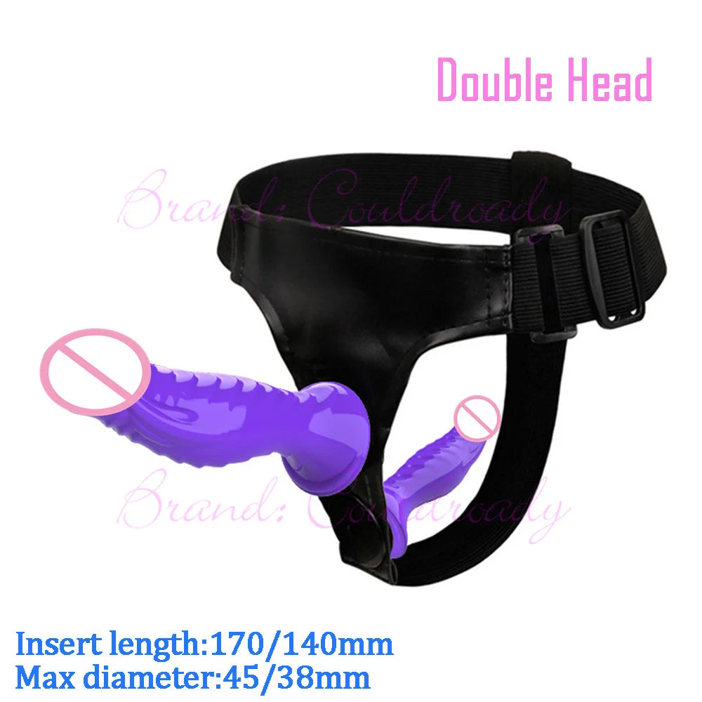 Dual‑Ended Strap‑On Harness with Double Dildo – Ultra‑Elastic Belt & Soft Dildos