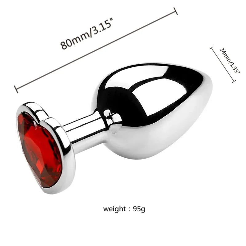 PU Diamond-Tip Metal Plug Set (S, M & L) – Sleek Weighty Anal Beginners’ Kit
