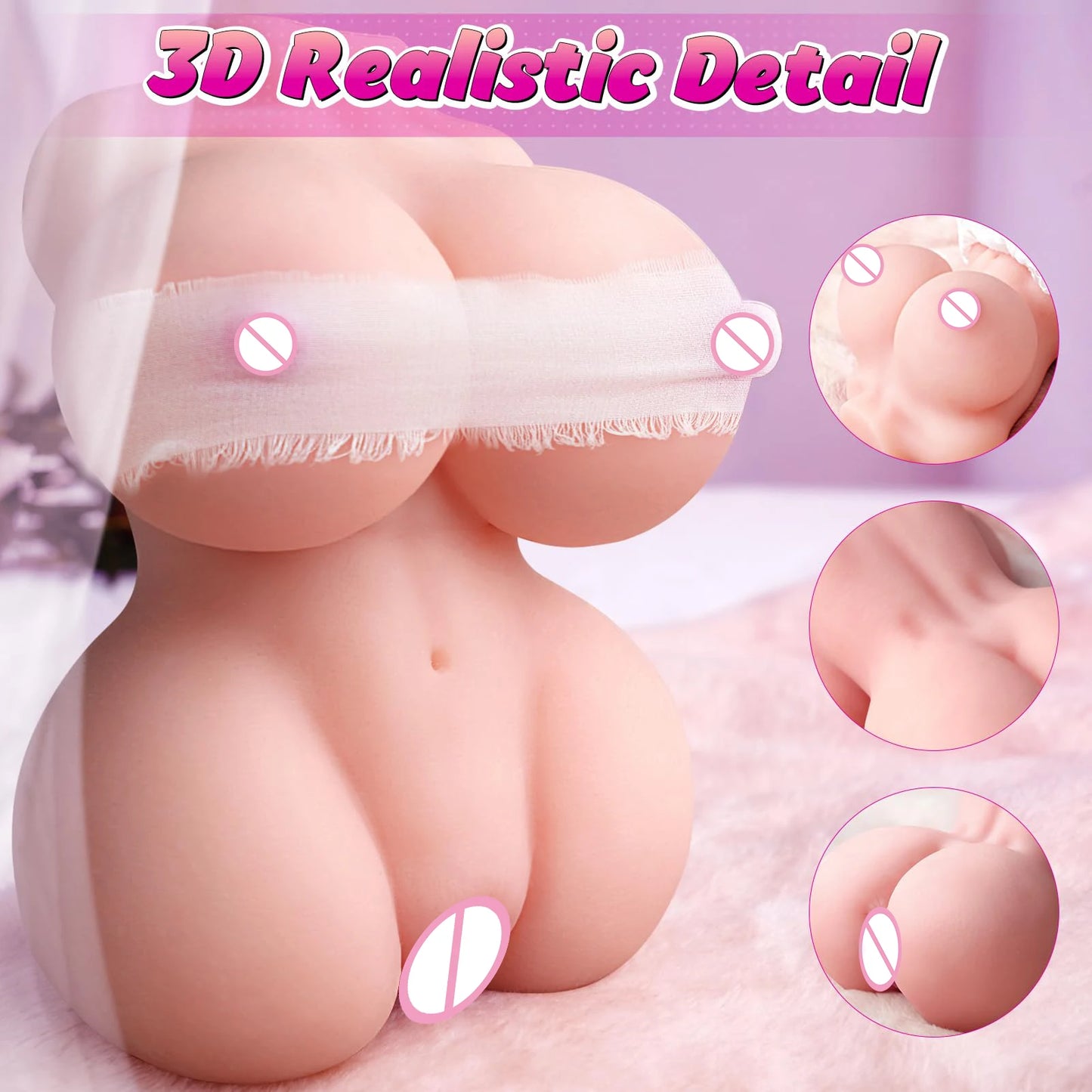 Heseks Mini Realistic Pocket Pussy Doll – TPE Masturbator with Pussy & Boobs