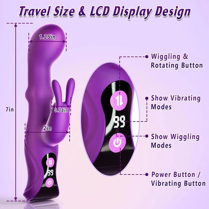 4-in-1 Rotating Squeeze Rabbit Vibrator – G-Spot & Clitoral Stimulator