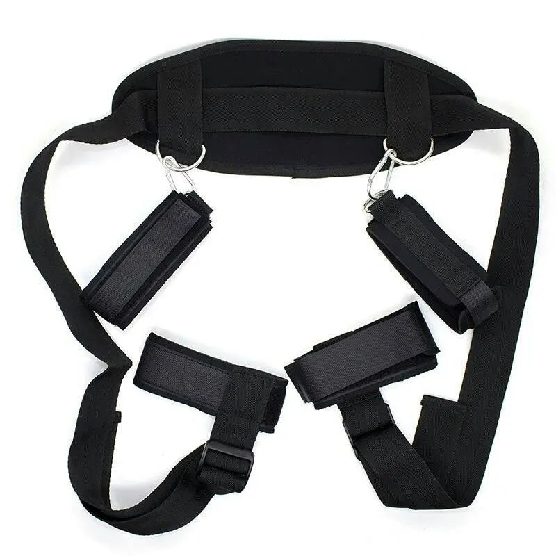 Leather Handcuffs & Ankle Cuffs Restraint Set – Adjustable Bondage Kit