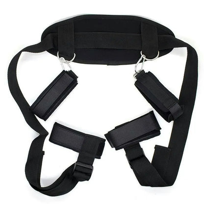 Leather Handcuffs & Ankle Cuffs Restraint Set – Adjustable Bondage Kit