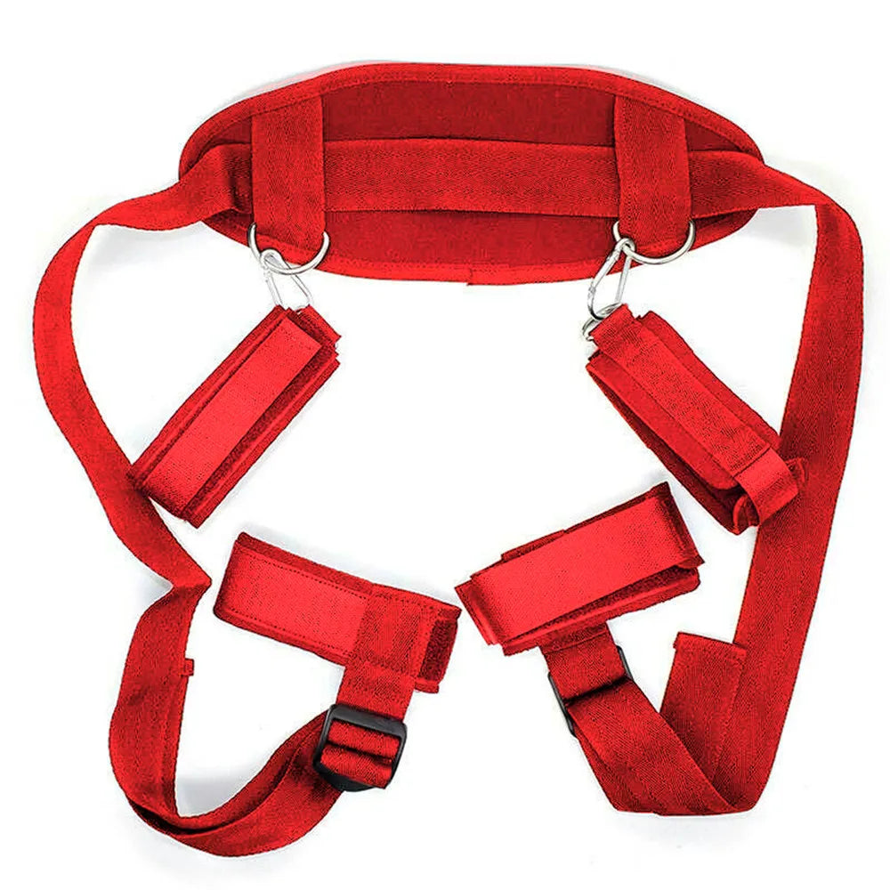 Leather Handcuffs & Ankle Cuffs Restraint Set – Adjustable Bondage Kit