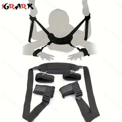 Leather Handcuffs & Ankle Cuffs Restraint Set – Adjustable Bondage Kit