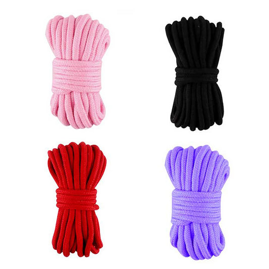 Adjustable Cotton Rope Handcuffs – Soft Multi-Color BDSM Restraints