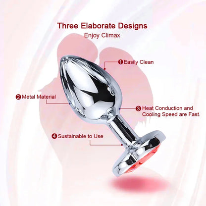 PU Diamond-Tip Metal Plug Set (S, M & L) – Sleek Weighty Anal Beginners’ Kit