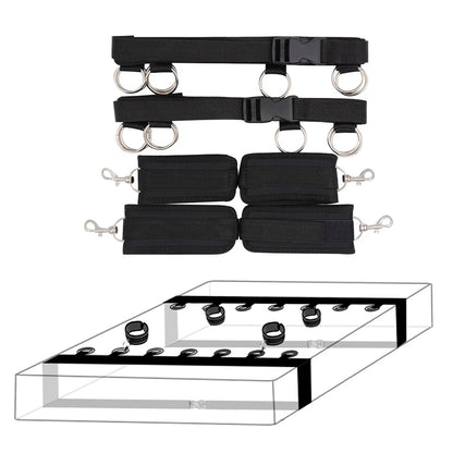 Adjustable Bed Restraints Set – Wrist & Ankle Cuffs Bondage Kit