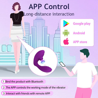 Bluetooth 20‑Mode Suction Vibrator – Wearable App-Controlled Clit & G‑Spot Sucker