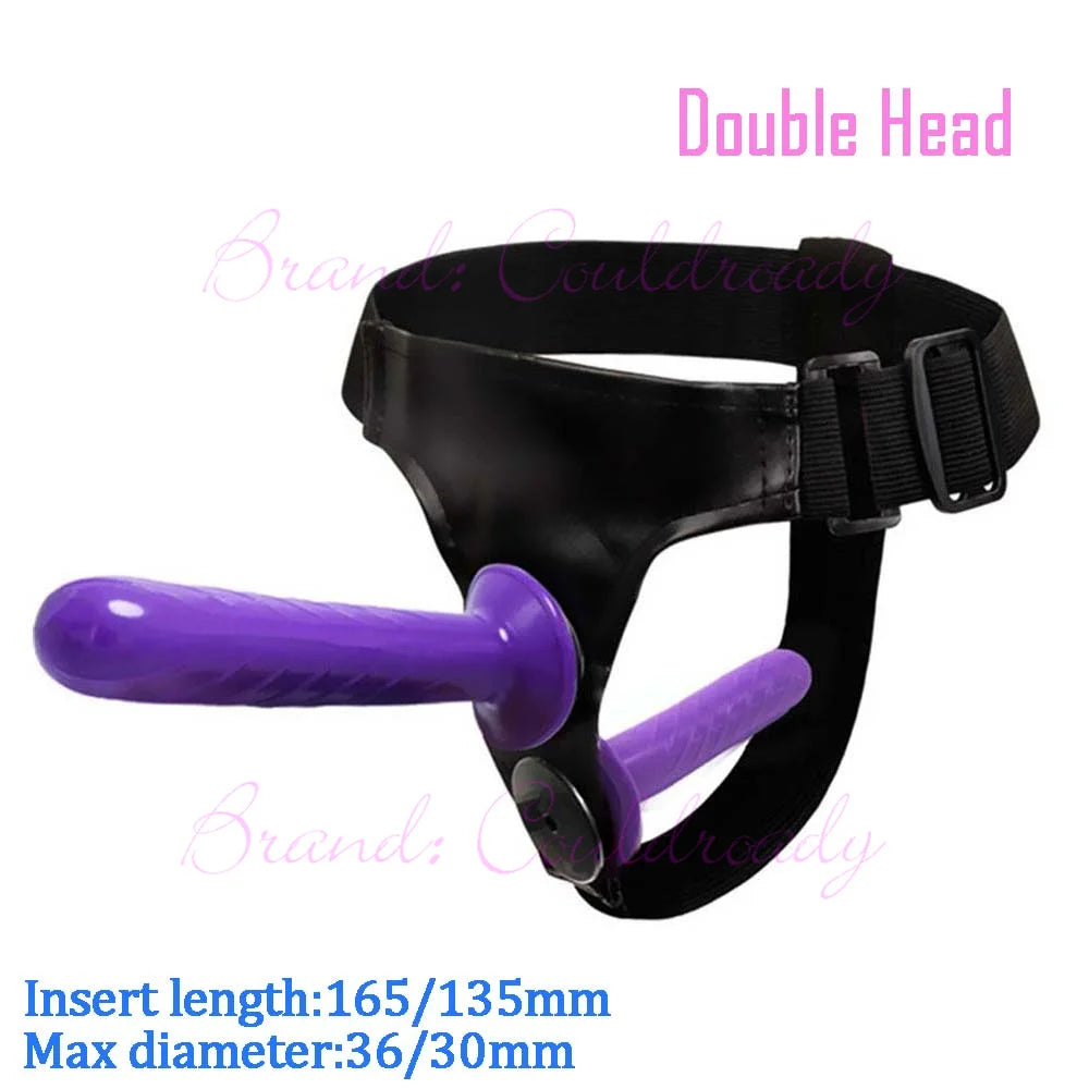 Dual‑Ended Strap‑On Harness with Double Dildo – Ultra‑Elastic Belt & Soft Dildos