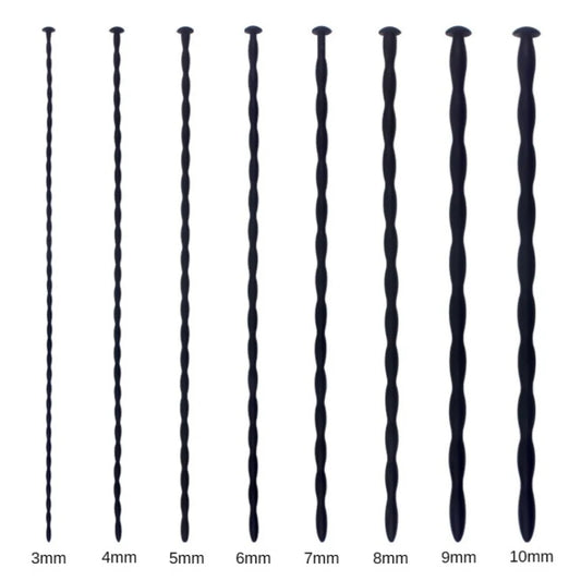 Soft Silicone Urethral Dilator – 8-Size Horse‑Eye Penis & Urethra Plug Set